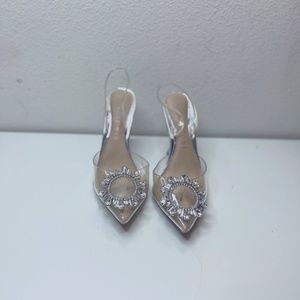 Gianni Bini Heels Clear Rhinestone Pointed SlingBack Pumps Size 7 Begum-Style